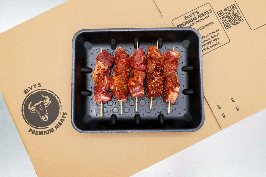 Mini Lamb Backstrap Skewers - Marinated - 20 per packet